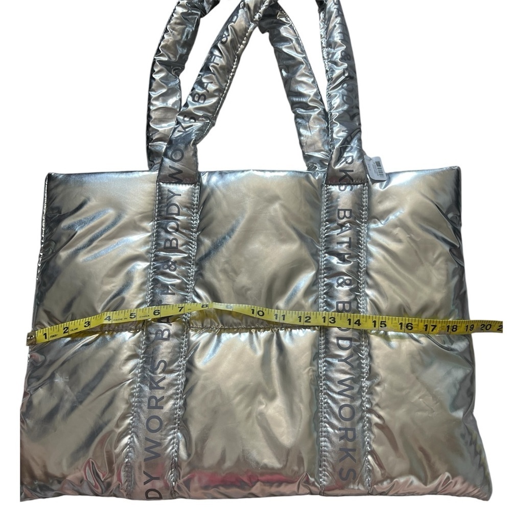 Bath & Body Works Shiny Silver Tote NWT - Picture 6 of 8